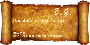 Barabás Györgyi névjegykártya